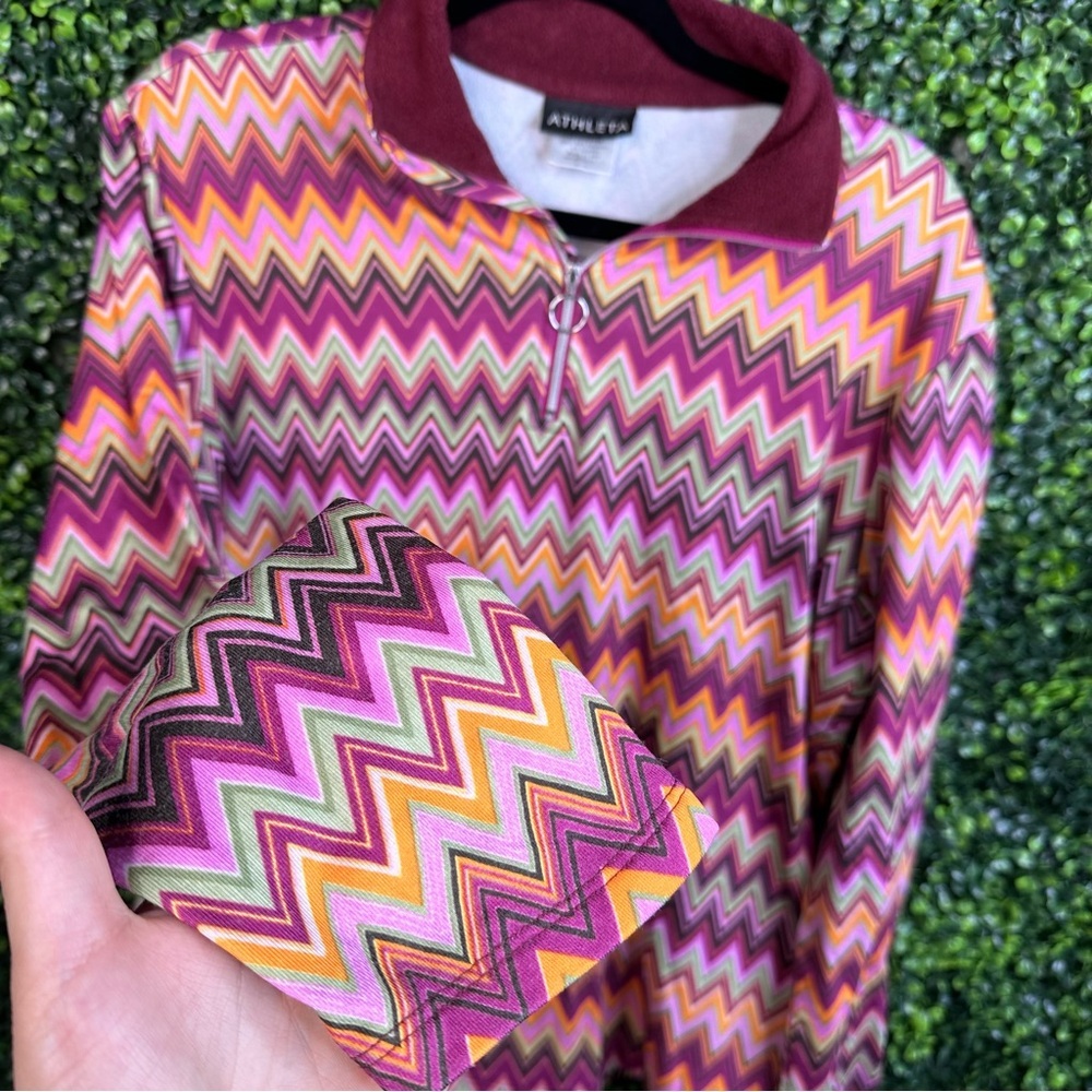 Athleta multicolor zigzag quarterzip sweater‎ - image 2